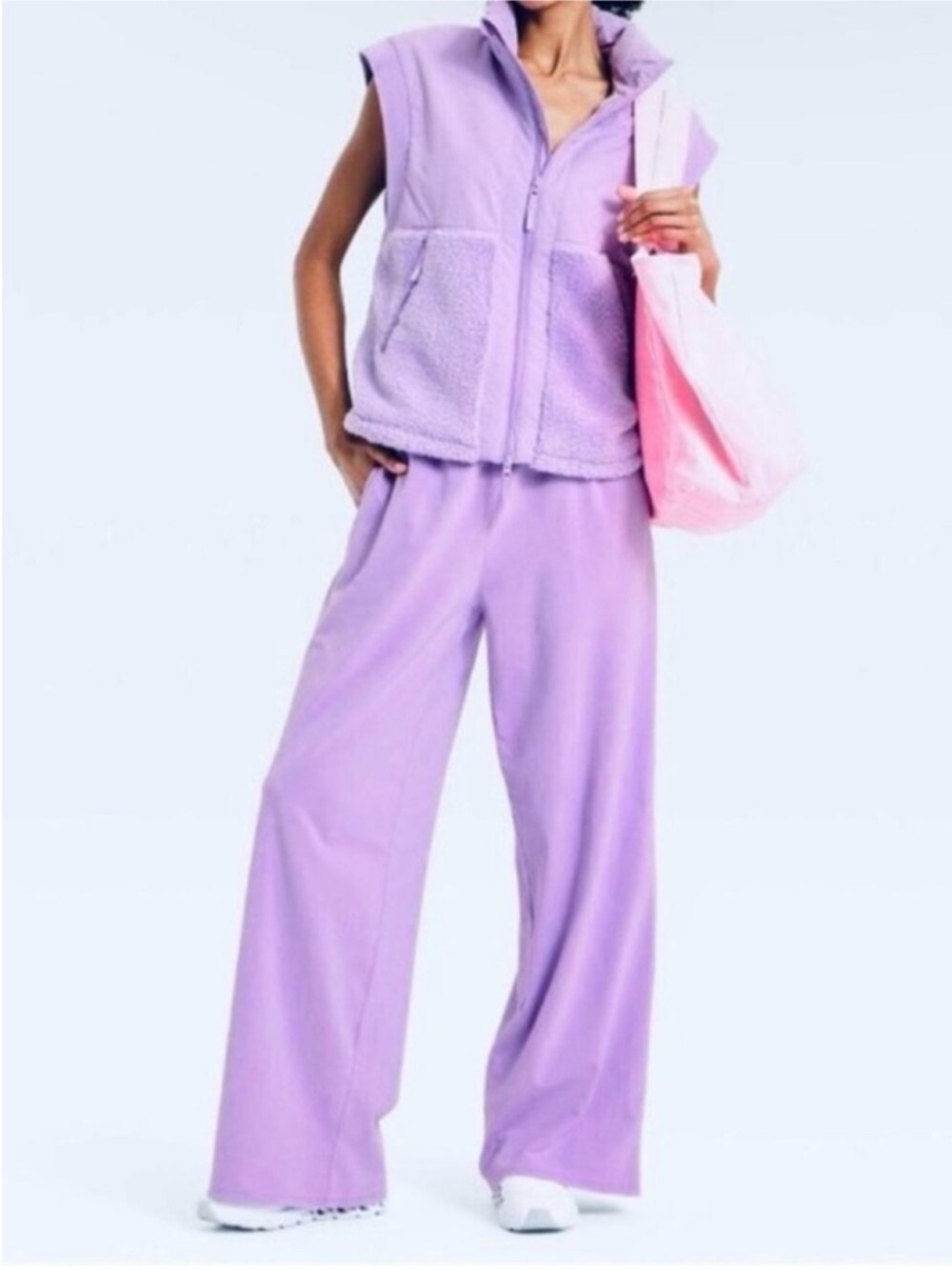 JoyLab Women’s High Pile Boxy Fit Vest - Lavendula Size Large NWT - Picture 3 of 9